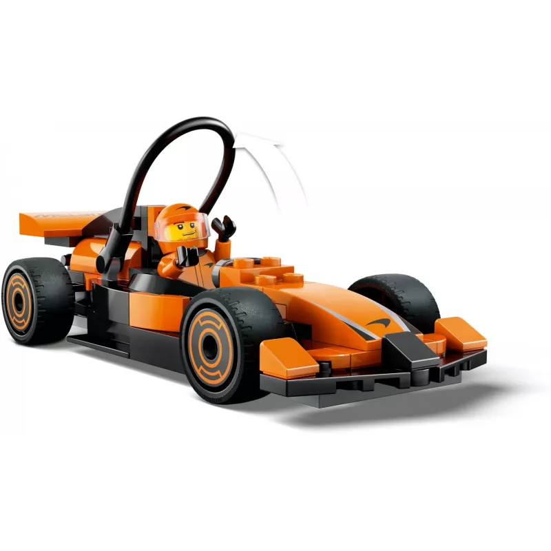 LEGO City F1 Racer McLaren lenktyninis automobilis 60442 – statybos rinkinys, 86 dalys, 1 minifigūrėlė, nuo 6 metų