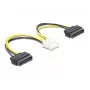 Maitinimo laidas DeLOCK 83020 2 x 15 kontaktų SATA į 8 kontaktų EPS 15 cm