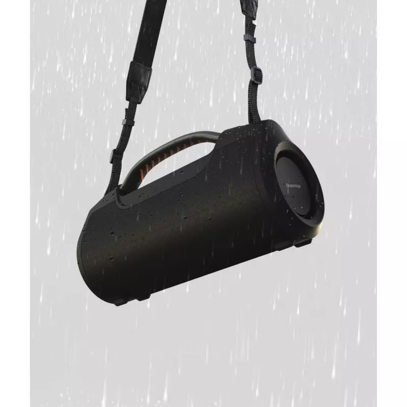 Nešiojamas garsiakalbis HAMA Soundbarrel 2.0 juodas Bluetooth belaidis – kompaktiškas 2.0 kanalų