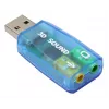 USB išorinė garso kortelė Gembird Virtus2 — USB sąsaja, 3,5 mm ausinėms, mėlyna permatoma