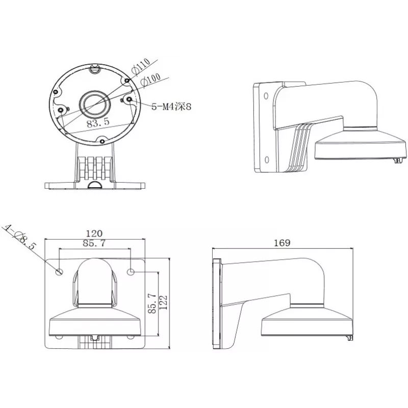 Hikvision Digital Technology DS-1272ZJ-110 laikiklis apsaugos kamerai