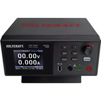 VOLTCRAFT DSP-3010 laboratorinis maitinimo šaltinis, reguliuojamas 0–30 V / 0–10 A, 300 W, USB Slave funkcija, 1 išėjimas (VC-12231815)