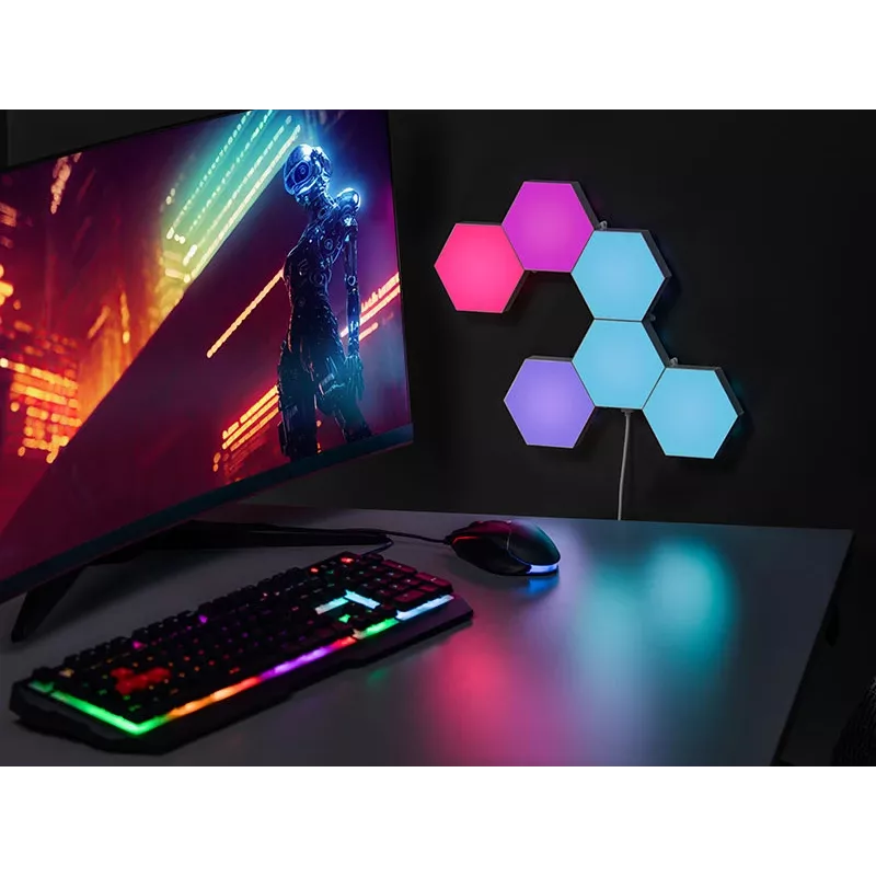 Įleidžiamas RGB LED šešiakampis skydelis TRACER Smart Hexagon Tracer 47256 Ambience TRAOSW47256