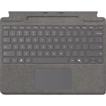 Microsoft Surface Pro klaviatūra QWERTZ vokiška su rašiklio laikymu ir įkrovimu, spalva: Platinum