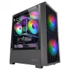 PC korpusas TACENS Mars Gaming MC-VORTEX Mini Tower Mini-ITX/Micro-ATX grūdintas stiklas juodas, 3x120 mm, 27,3 cm GPU, 162 mm aušintuvas