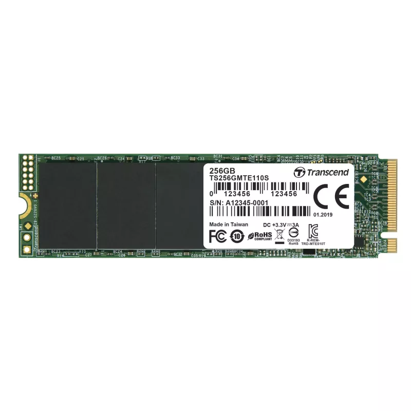 SSD diskas Transcend 256GB M.2 PCIe TS256GMTE110S