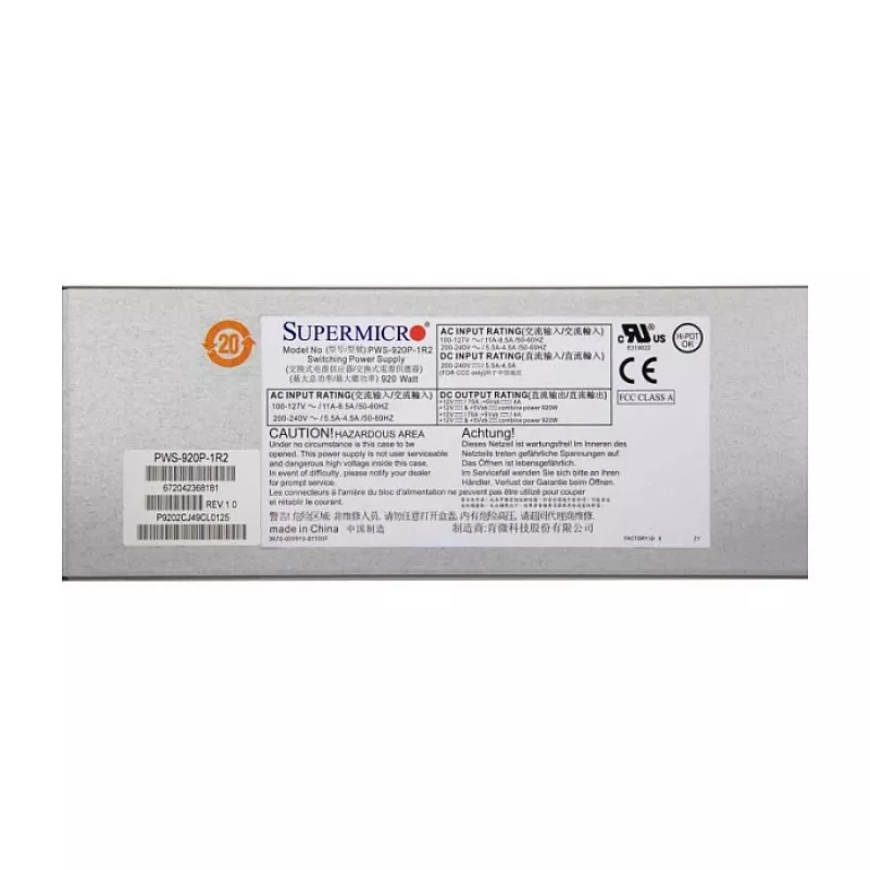 Maitinimo blokas Supermicro PWS-920P-1R2 920 W