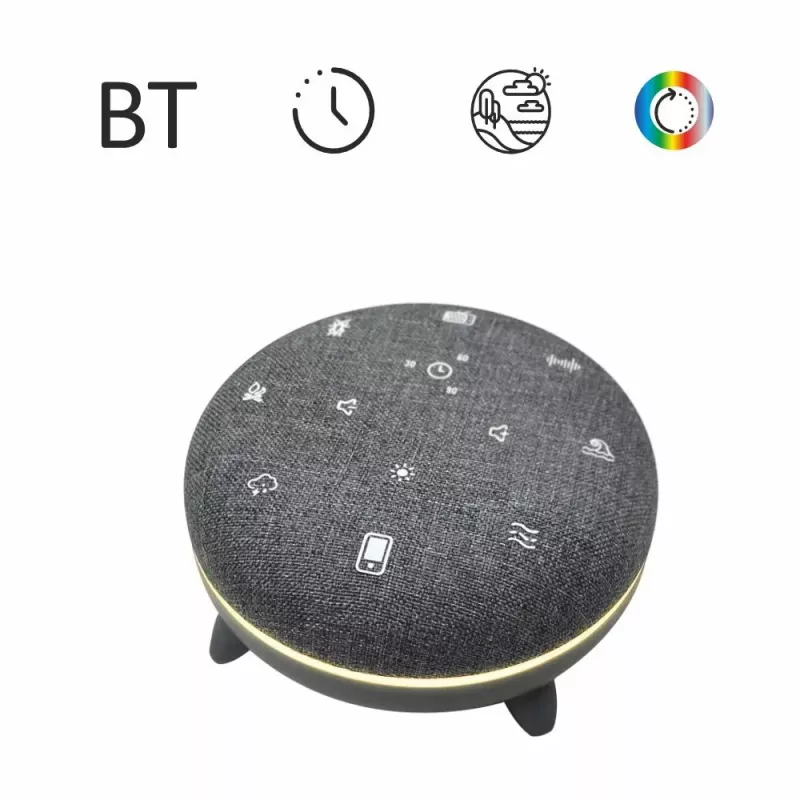 Nešiojamas garsiakalbis MANTA SPK03-GR Szumi-GO žalias, Bluetooth, kūdikio miego garsai, laikmatis, RGB apšvietimas, 12,5×7,5×12,5 cm