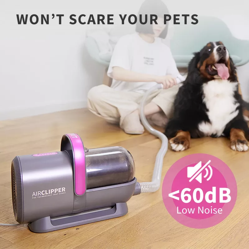PETKIT DT5-EU kombinuotas dulkių siurblys ir kirpimo mašinėlė katėms bei šunims, juoda/violetinė