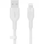 Laidas Belkin Cbl Scicone USB-A LTG 2M balta USB A USB C Lightning
