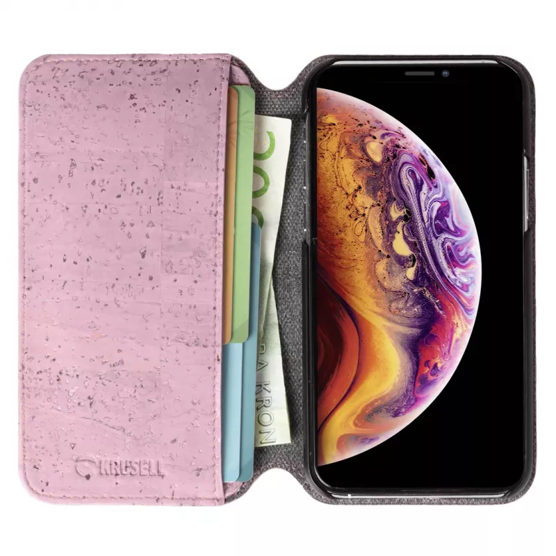 Krusell Birka Folio Dėklas iPhone 11 Pro Max 16,5 cm Rožinis