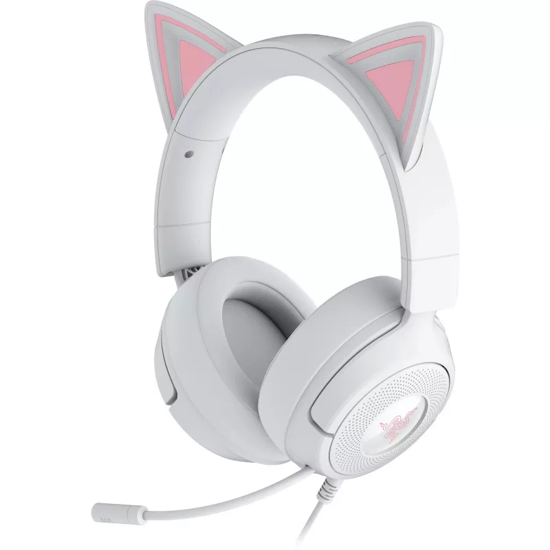 Ausinės Razer Kraken Kitty V3 X – žaidimų ausinės su RGB apšvietimu, lengvu dizainu, įmontuotu mikrofonu