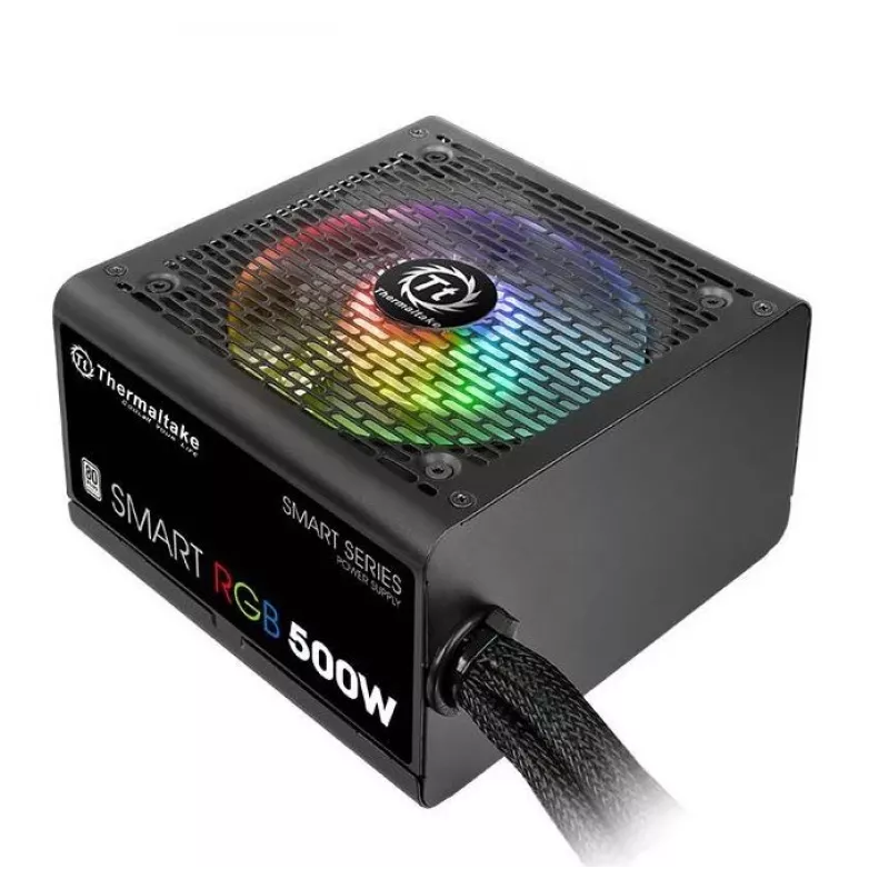 Thermaltake SMART RGB PS-SPR-0500NHSAWE-1 - Maitinimo blokas (vidinis) - ATX12V 2.3 - 80 PLUS - AC 230 V - 500 W - aktyvus PFC - juoda
