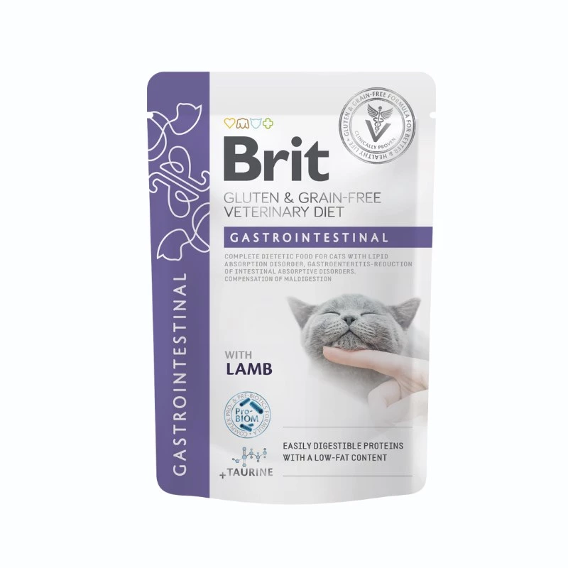 BRIT Veterinary Gastrointestinal Lamb šlapias ėdalas katėms - 12x85g