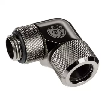 Adapteris 90° BitsPower Advanced Multi-Link G1/4 colio AG prie 12mm OD kietojo vamzdelio, sukamas