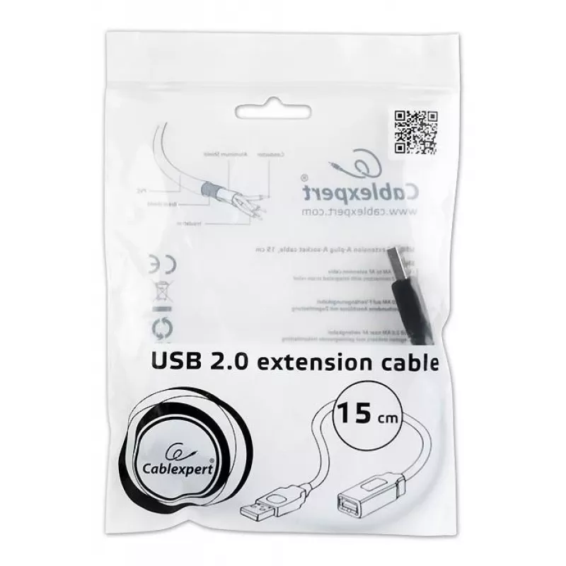 USB 2.0 ilginimo laidas AM-AF 0,15 m GEMBIRD
