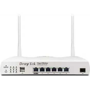 DrayTek Vigor 2866Vac Dual-WAN VoIP maršrutizatorius G.Fast/DSL ir Wi-Fi 5 (V2866VAX-DE-AT-CH)