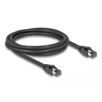 DeLOCK RJ45 tinklo kabelis Cat.8.1 S/FTP 2m 40Gbps juodas