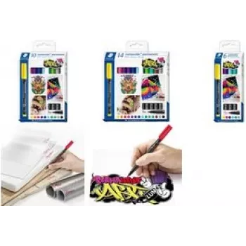 Permanentiniai žymekliai Staedtler Lumocolor 317 C10 įvairių spalvų 10 vnt.