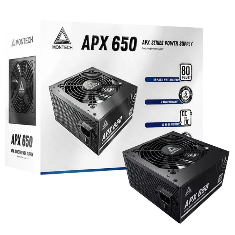 Montech APX650 maitinimo blokas 650 W 20+4 pin ATX ATX Juodos spalvos