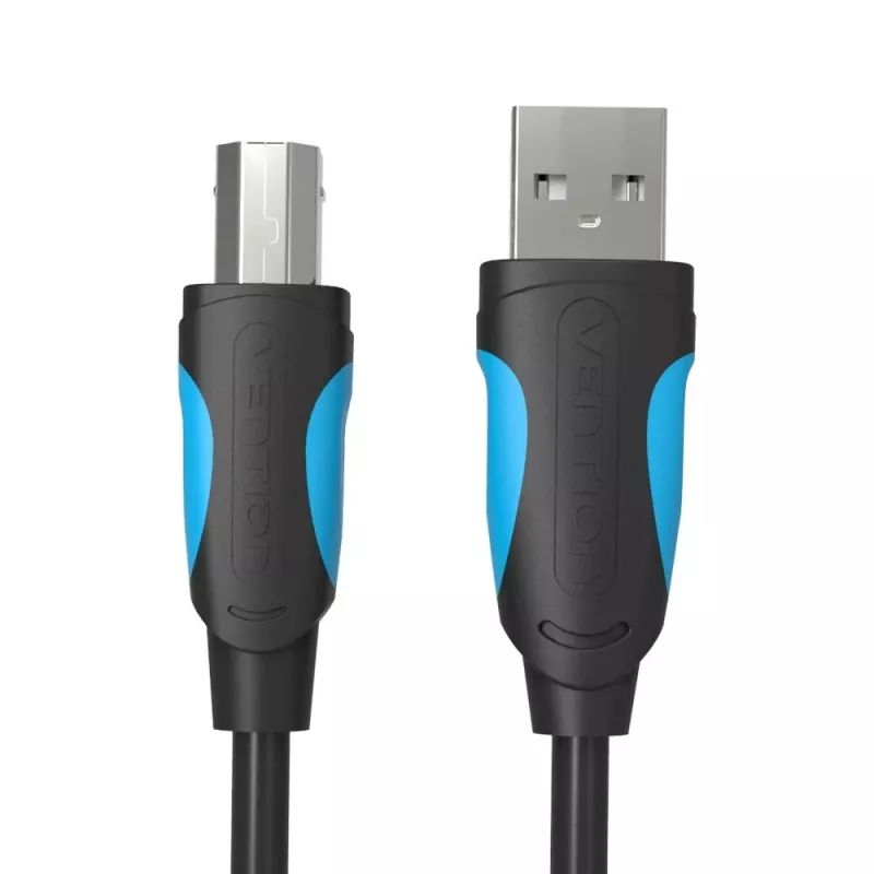 USB 2.0 A–USB-B laidas Vention VAS-A16-B500, 5 m, juodas, vyriški–vyriški, 480 Mbps