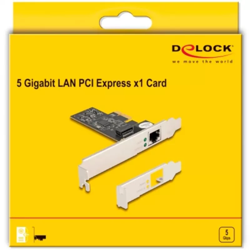 DeLOCK PCI Express x1 kortelė 81260 1 x RJ45 5 Gigabit LAN RTL8126