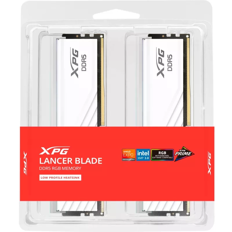 ADATA XPG Lancer Blade RGB 16 GB (2x 8 GB) DDR5-5600 MHz atminties rinkinys (baltas, AX5U5600C468G-DTLABRWH, INTEL XMP, AMD EXPO)