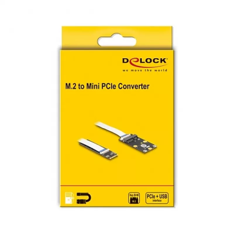 DeLOCK Converter M.2 Key B+M vyriškas į Mini PCIe lizdą lankstus kabelis