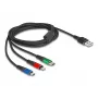 DeLOCK USB įkrovimo laidas 3 in 1 Type-A į Lightning / Micro USB / USB Type-C 30 cm