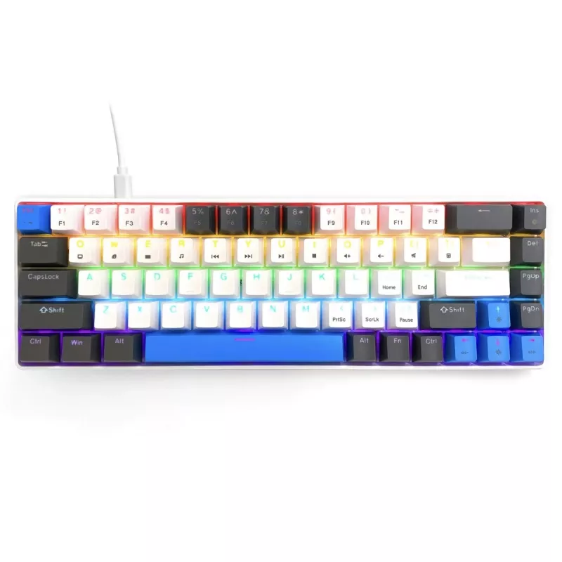 Mechaninė klaviatūra MEDIA-TECH MT1259 Red Core MX60, 60 % formos faktorius, CHERRY MX Red jungikliai, RGB apšvietimas, USB, aukšto profilio klavišai