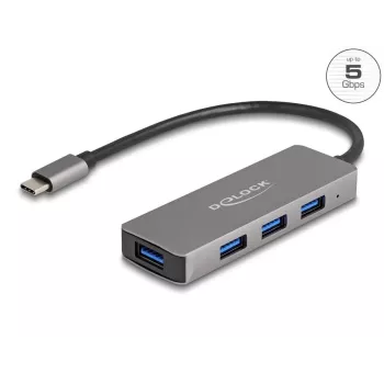 DeLOCK 63173 USB HUB Type-C 5000 Mbit/s Juodas