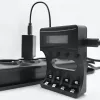 QOLTEC 50654 Įkroviklis Ni‑MH R03 (AAA) ir R6 (AA) baterijoms, 1800 mA