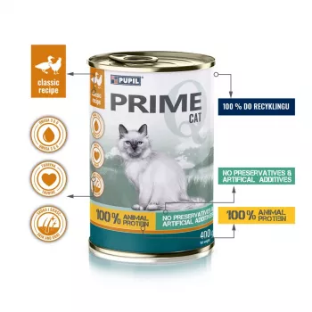 PUPIL Prime Rich in chicken and duck - šlapias ėdalas katėms - 400g