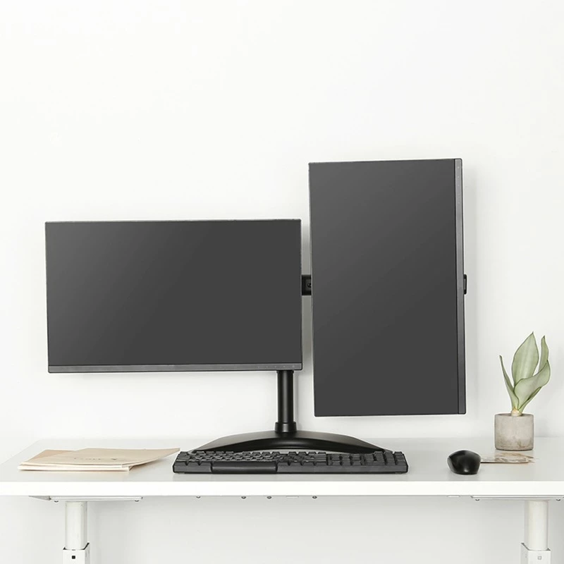 HAGOR HA FS – Laikiklis dviem monitoriams ant stalo, juodas, 38–68 cm (15–27 col.)