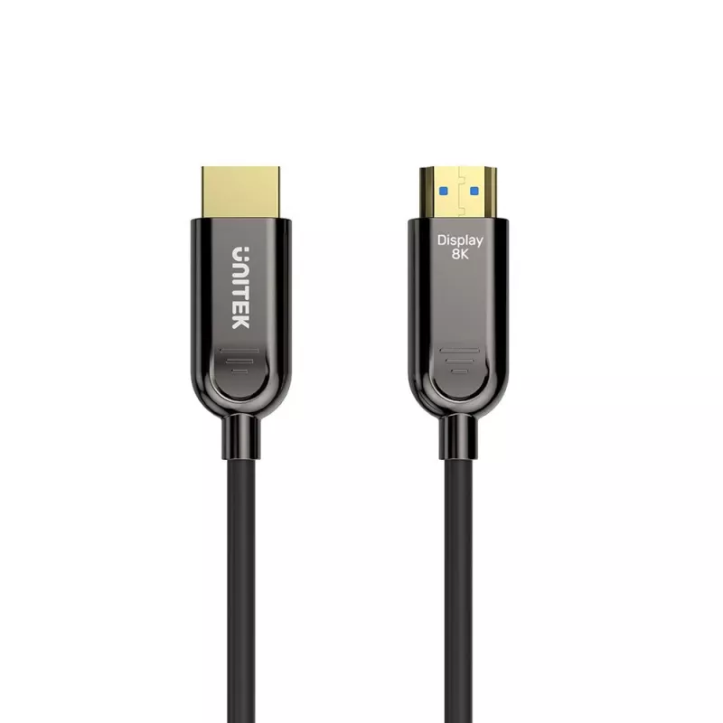 HDMI kabelis Unitek C11085GY01-15M — HDMI Type A į A, 30 m, HDMI 2.1, 8K@60Hz, 4K@144Hz, paauksuoti kontaktai, juodas
