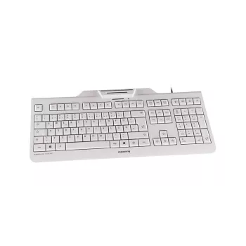Klaviatūra CHERRY KC 1000 SC, laidi, su išmaniosios kortelės skaitytuvu, šviesiai pilka, USB, QWERTY JK