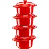 Staub Mini Cocotte Round, 4 vnt. - 200 ml, Raudona