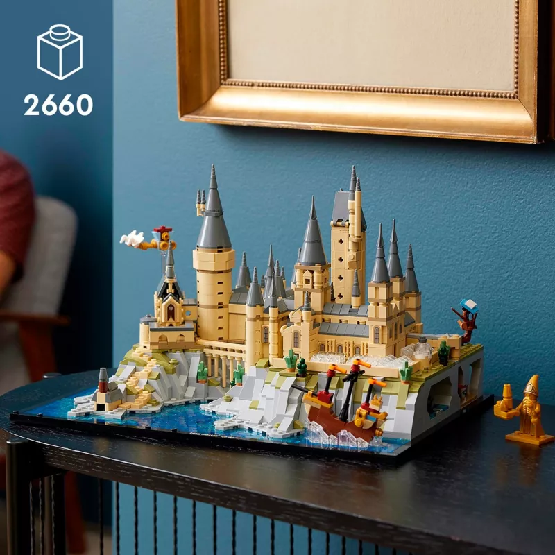 LEGO 76419 Hario Poterio Hogvartso pilis ir teritorijos – didelis rinkinys suaugusiems su ikoninėmis vietomis: Didžioji salė, Paslapčių kambarys ir daugiau