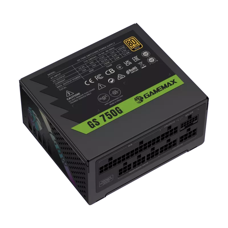 Gamemax GS 750G maitinimo blokas, 80 PLUS Gold, 750 W
