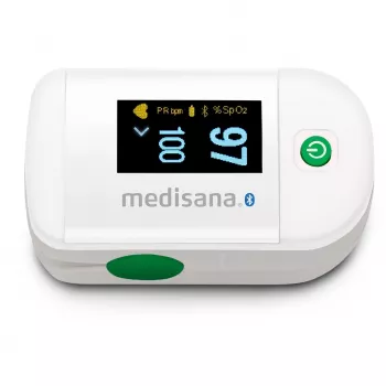 Medisana PM 100 Connect pulsoksimetras, pilkai baltas