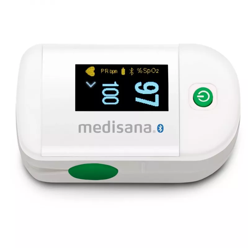 Medisana PM 100 Connect pulsoksimetras, pilkai baltas