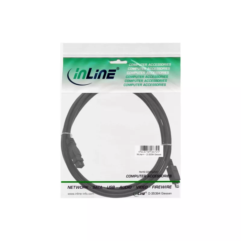 FireWire 400 į 800 laidas InLine 34901 1m Vyriškas/Vyriškas Juodas