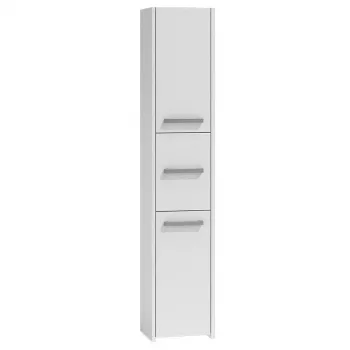 Laisvai pastatoma vonios spintelė S33 BIEL balta, 6 lentynų, 300×300×1700 mm