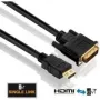 Purelink PureInstall PI3000 – vaizdo kabelis, HDMI / DVI, DVI-D (vyriškas) į HDMI (vyriškas), 2 m, triguba izoliacija, juodas