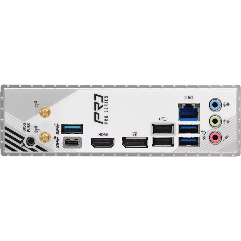Motininė plokštė ASRock B860M Pro RS WiFi — Intel B860, LGA 1851, micro ATX, DDR5, 4 lizdai, 3x M.2, 2,5Gb LAN, Wi‑Fi, Bluetooth
