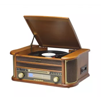 DENVER MCR-50 MK3 stiprintuvas, kasetinis grotuvas, CD/MP3 grotuvas, skaitmeninis grotuvas, patefonas, radijas, skaitmeninis įrašymas, 5W