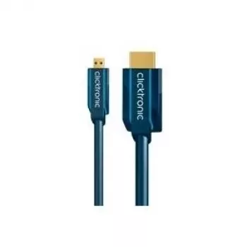 Micro-HDMI+Adapter kabelis Ethernet (HDMI A / HDMI Micro D) - 2,0 m greitas HDMI į Micro-HDMI adapteris