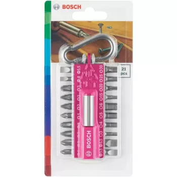 Bosch 2607002821 atsuktuvų antgalių rinkinys, 21 vnt.: Torx, Phillips, Pozidriv, Hex