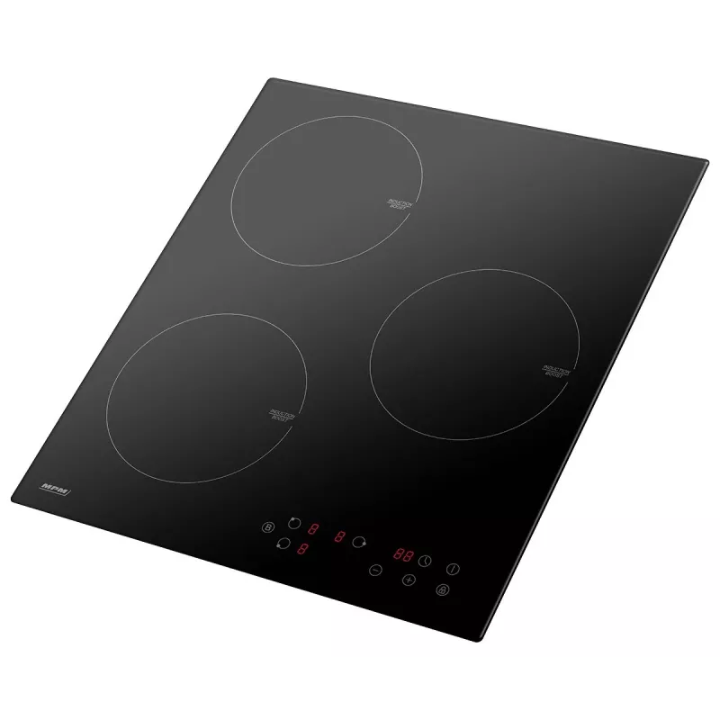 Indukcinė kaitlentė MPM MPM-45-IM-14, įmontuojama, 3 zonos (180 mm), stiklo keramika, 6000 W, jutiklinis valdymas