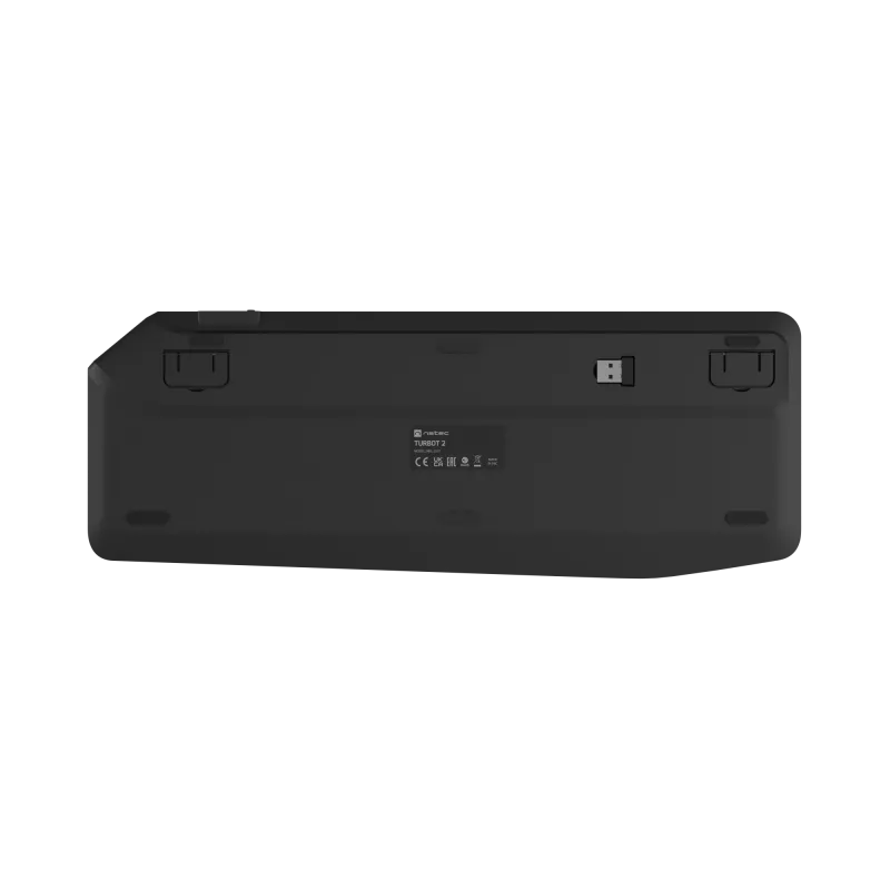 Natec Turbot 2 belaidė klaviatūra, US išdėstymas, Bluetooth, juoda/pilka